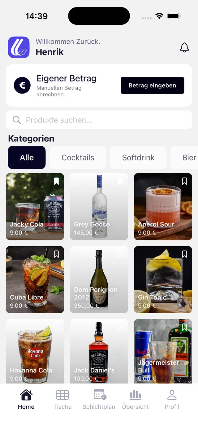 LeviaPay Kasse — Artikel&uuml;bersicht